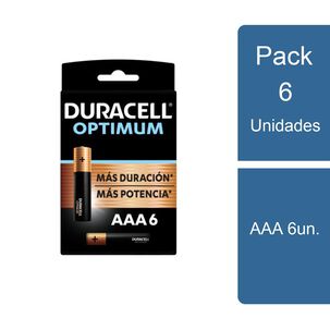 Pack 6 Pilas Alcalinas Optimum AAA 6un. Duracell